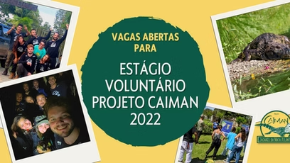 PROJETO CAIMAN ABRE VAGAS DE ESTÁGIO VOLUNTÁRIO